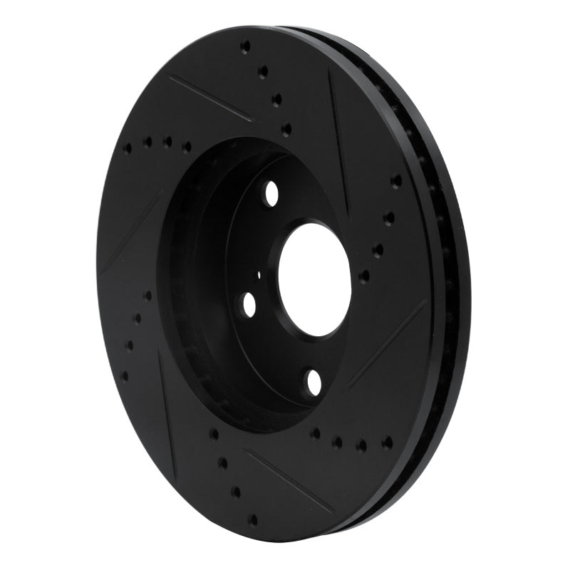 R1 Concepts R1 92-06 Lexus ES300 Front Left Drilled & Slotted Black Brake Rotor