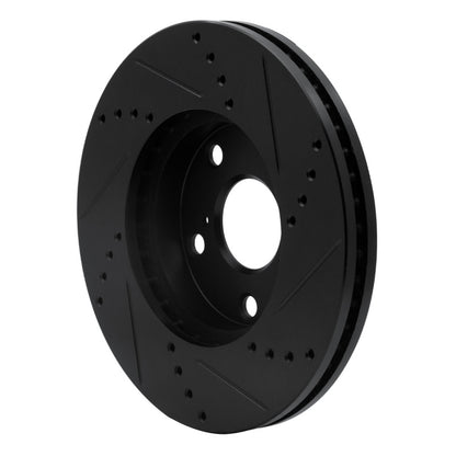 R1 Concepts R1 92-06 Lexus ES300 Front Left Drilled & Slotted Black Brake Rotor