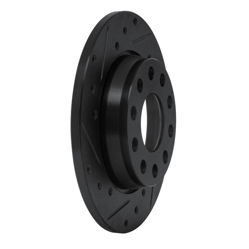 R1 Concepts R1 01-03 Volkswagen EuroVan Front Left Drilled & Slotted Black Brake Rotor