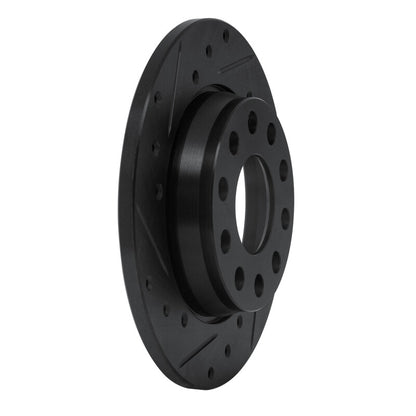 R1 Concepts R1 01-03 Volkswagen EuroVan Front Left Drilled & Slotted Black Brake Rotor