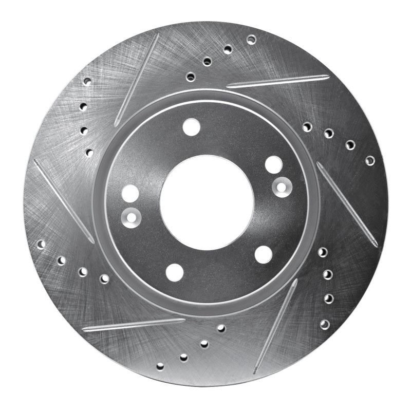 R1 Concepts R1 03-13 Hyundai Sonata Front Left Drilled & Slotted Silver Brake Rotor