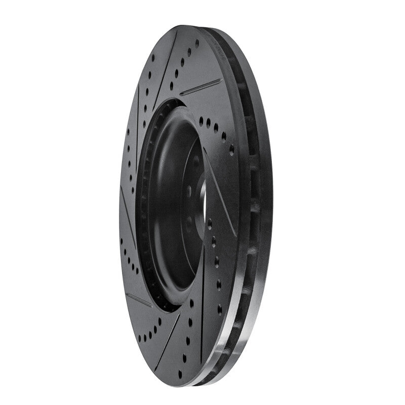R1 Concepts R1 2007-2016 Volvo S60 Front Right Drilled & Slotted Black Brake Rotor