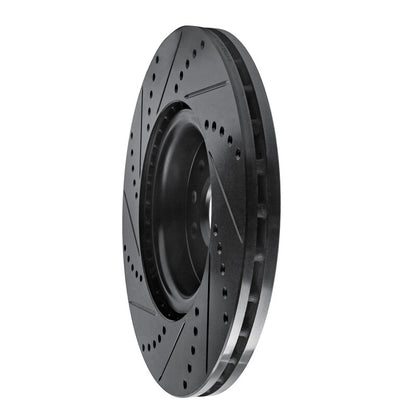R1 Concepts R1 2007-2016 Volvo S60 Front Right Drilled & Slotted Black Brake Rotor