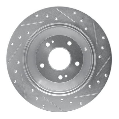 R1 Concepts R1 10-21 Hyundai Santa Fe Rear Left Drilled & Slotted Silver Brake Rotor