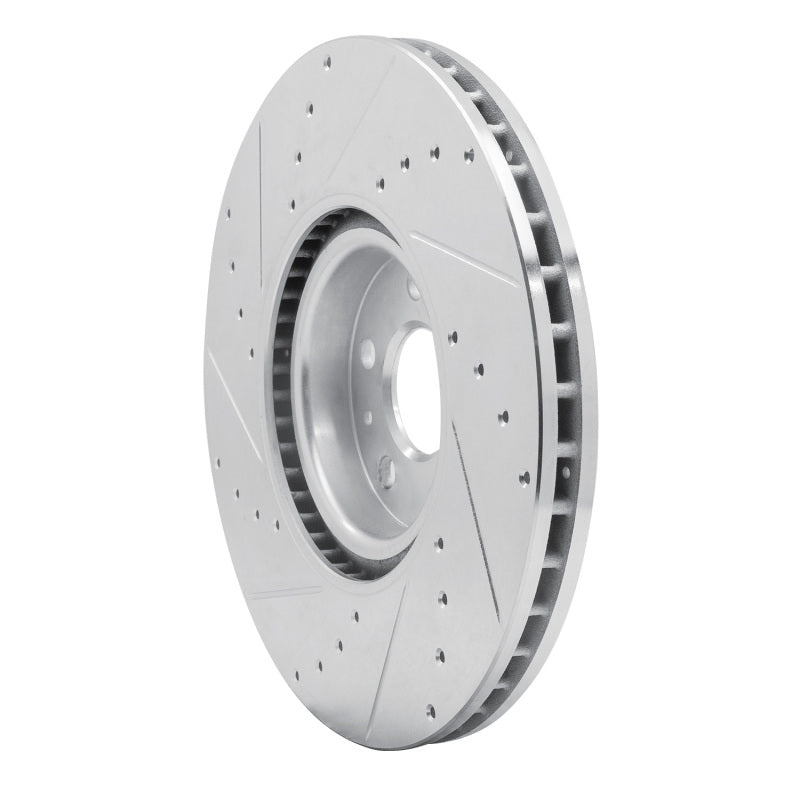 R1 Concepts R1 16-26 Polestar Polestar 2 Front Right Drilled & Slotted Silver Brake Rotor