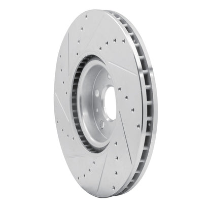 R1 Concepts R1 16-26 Polestar Polestar 2 Front Right Drilled & Slotted Silver Brake Rotor