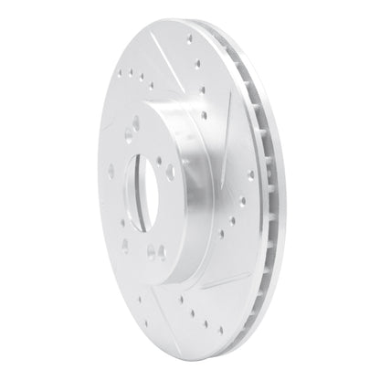 R1 Concepts R1 98-22 Acura CSX Front Right Drilled & Slotted Silver Brake Rotor