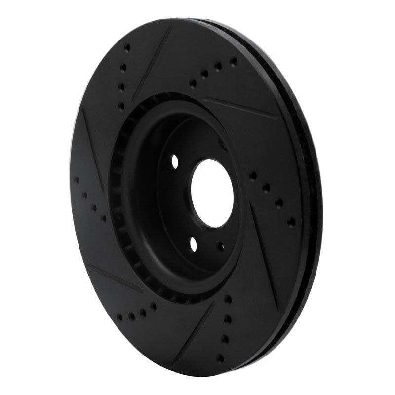R1 Concepts R1 2016-2025 Fiat 124 Spider Front Right Drilled & Slotted Black Brake Rotor
