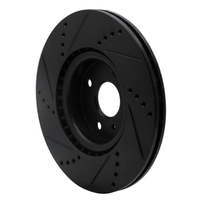 R1 Concepts R1 2016-2025 Fiat 124 Spider Front Right Drilled & Slotted Black Brake Rotor
