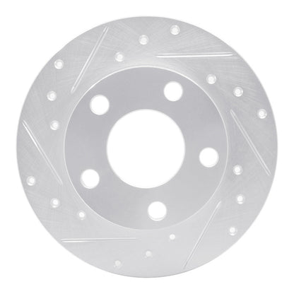 R1 Concepts R1 85-00 Audi 5000S Quattro Rear Left Drilled & Slotted Silver Brake Rotor