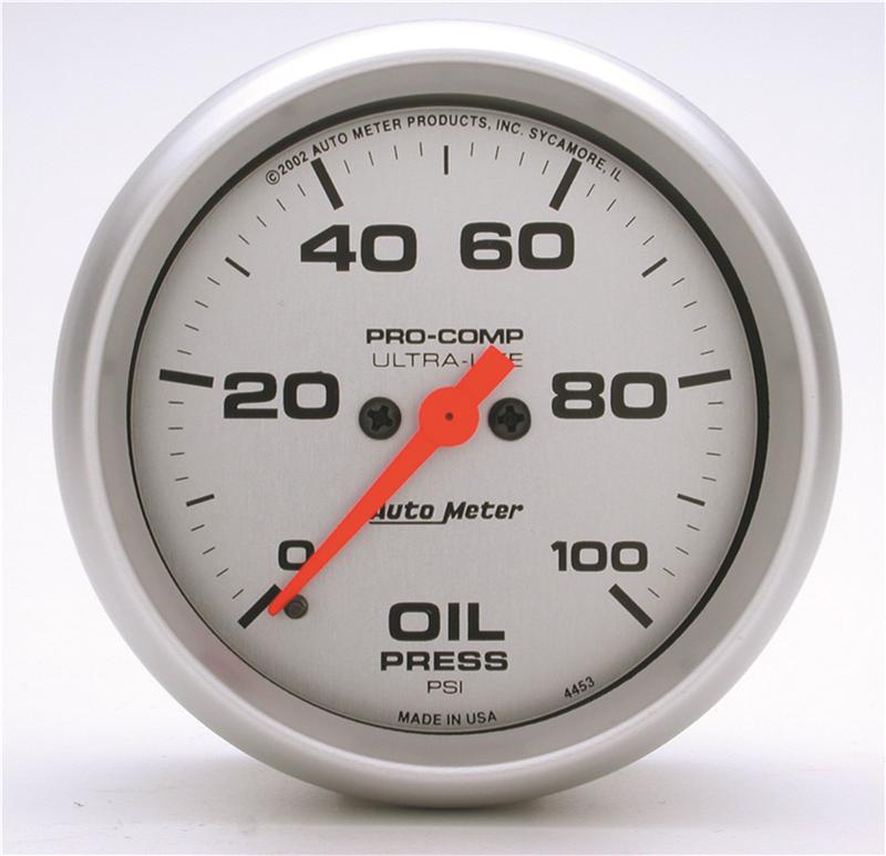 Autometer Ultra-Lite 66.7mm Full Sweep Electronic 0-100 PSI Oil Pressure Gauge