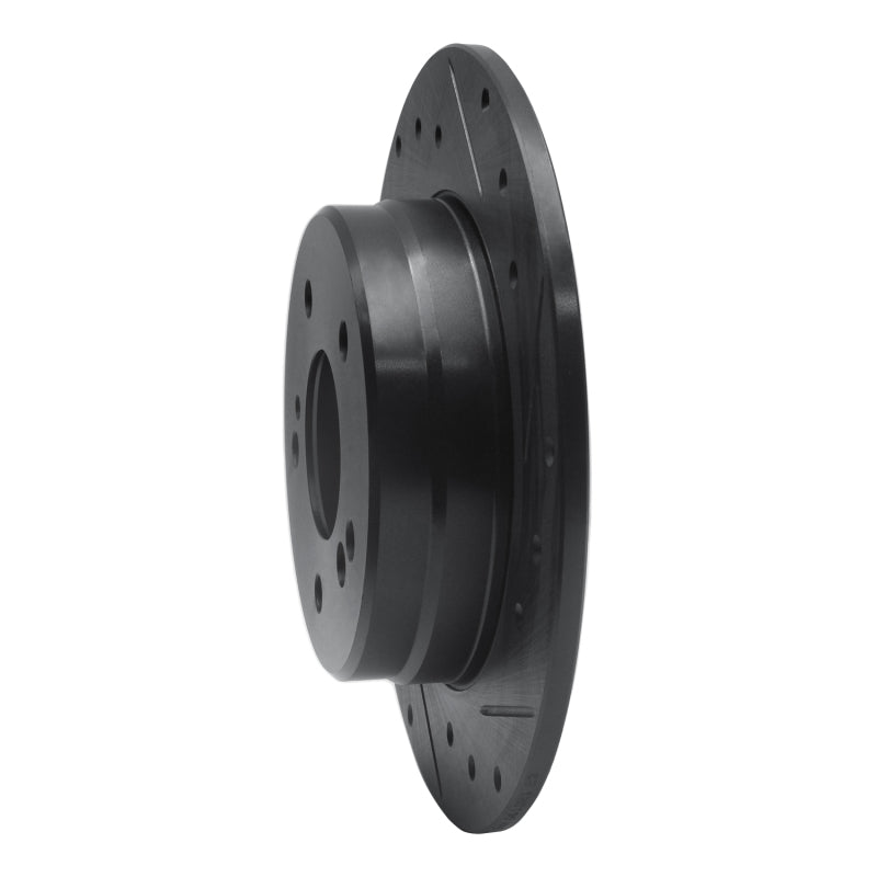 R1 Concepts R1 87-15 Chrysler Crossfire Rear Right Drilled & Slotted Black Brake Rotor