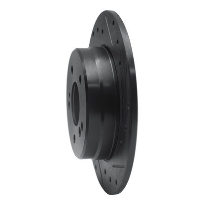 R1 Concepts R1 87-15 Chrysler Crossfire Rear Right Drilled & Slotted Black Brake Rotor