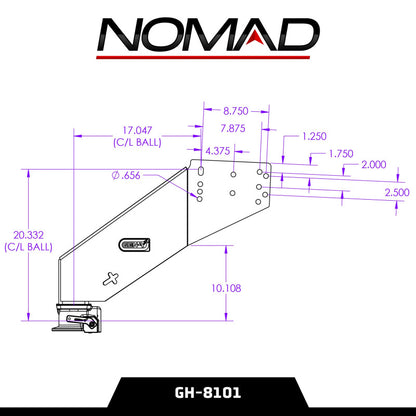 GEN-Y Hitch Gen-Y Nomad Static 5th Wheel to Gooseneck - 6.5K TW 30K Tow - Texture Black (1116/1621/1716 Frames)
