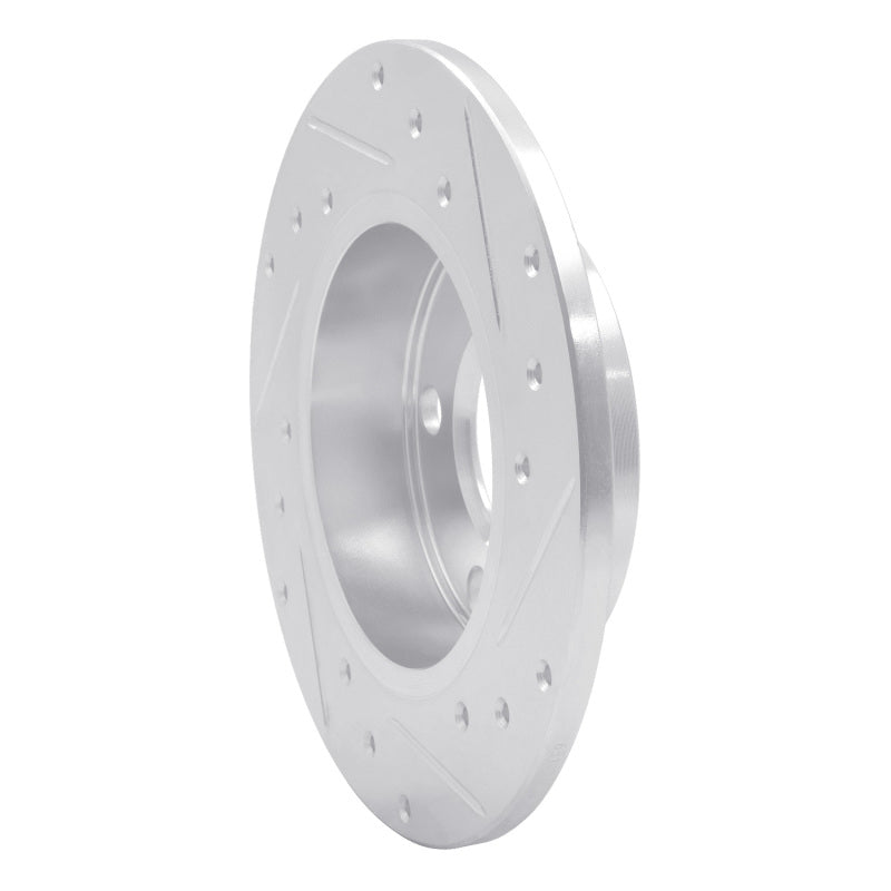 R1 Concepts R1 85-00 Audi 5000S Quattro Rear Left Drilled & Slotted Silver Brake Rotor