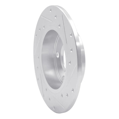 R1 Concepts R1 85-00 Audi 5000S Quattro Rear Left Drilled & Slotted Silver Brake Rotor