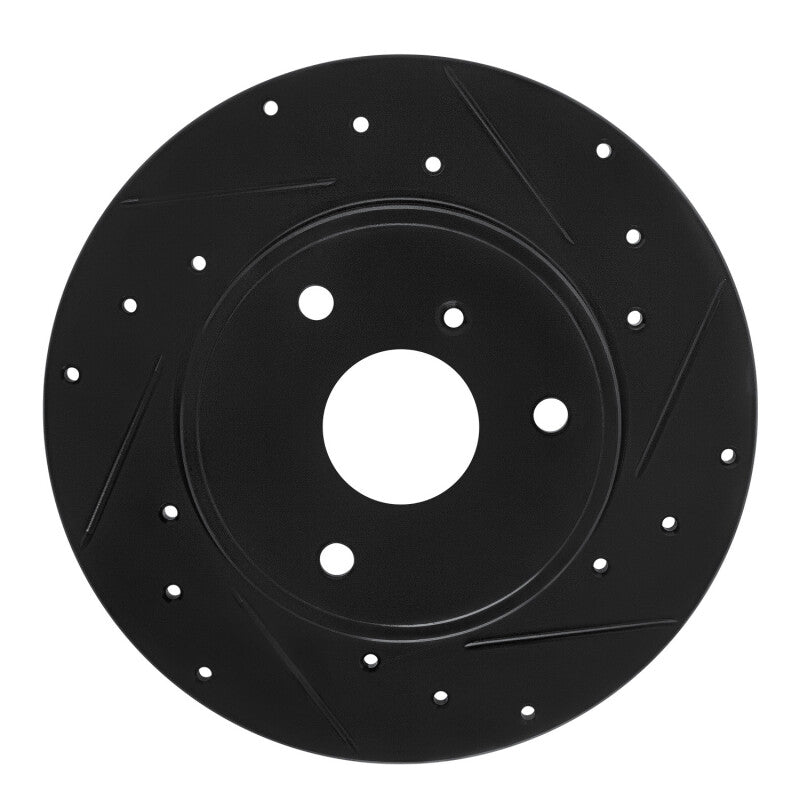 R1 Concepts R1 05-16 Smart Fortwo Front Right Drilled & Slotted Black Brake Rotor