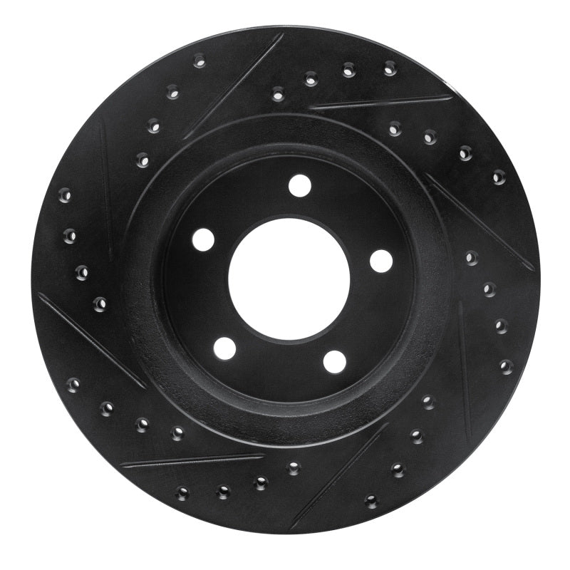 R1 Concepts R1 87-90 Dodge Dakota 4WD Front Right Drilled & Slotted Black Brake Rotor