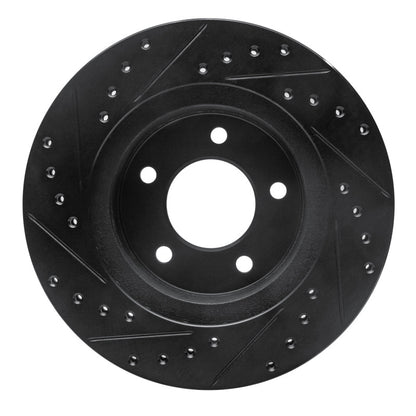 R1 Concepts R1 87-90 Dodge Dakota 4WD Front Right Drilled & Slotted Black Brake Rotor