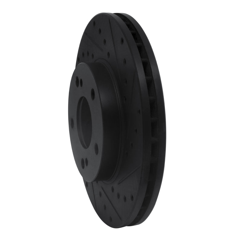 R1 Concepts R1 90-97 Infiniti Q45 Front Right Drilled & Slotted Black Brake Rotor