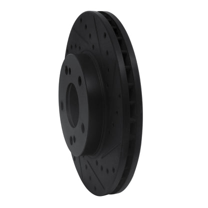 R1 Concepts R1 90-97 Infiniti Q45 Front Right Drilled & Slotted Black Brake Rotor
