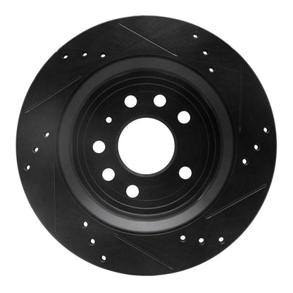 R1 Concepts R1 03-11 Cadillac BLS (Mexico) Rear Left Drilled & Slotted Black Brake Rotor
