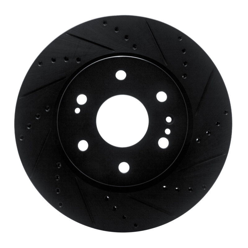 R1 Concepts R1 2019-2026 Cadillac Escalade ESV Front Right Drilled & Slotted Black Brake Rotor