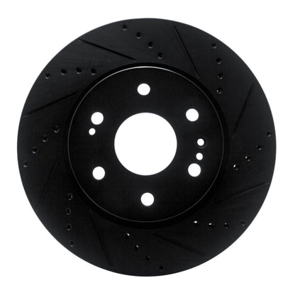R1 Concepts R1 2019-2026 Cadillac Escalade ESV Front Right Drilled & Slotted Black Brake Rotor