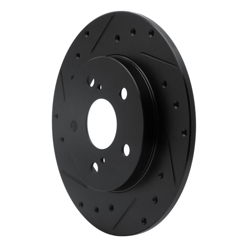 R1 Concepts R1 08-18 Pontiac Vibe Rear Left Drilled & Slotted Black Brake Rotor