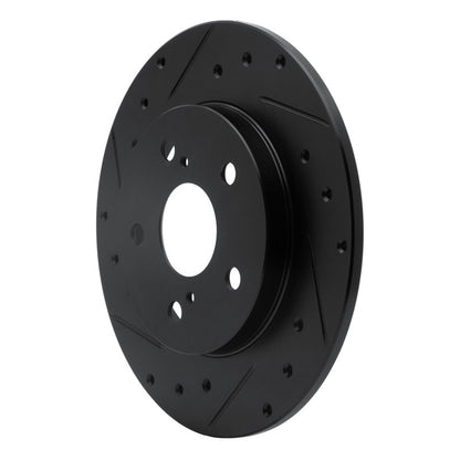 R1 Concepts R1 08-18 Pontiac Vibe Rear Left Drilled & Slotted Black Brake Rotor