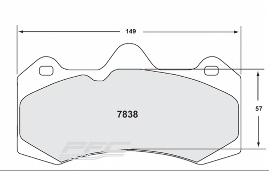 PFC 7838.08.25.44 FRONT BRAKE PADS RACE 08 CMPD 25MM MCLAREN MP4-12C/675LT/SEAT LEON CUP