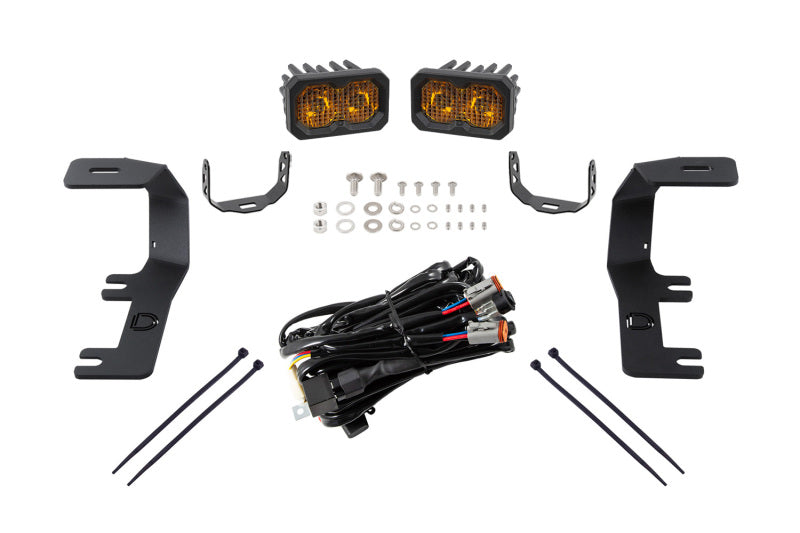 Diode Dynamics 14-19 Silverado/Sierra SSC2 LED Ditch Light Kit - Sport Yellow Combo