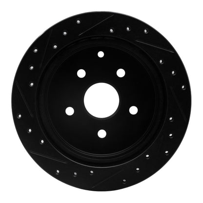 R1 Concepts R1 86-97 Toyota Previa Rear Right Drilled & Slotted Black Brake Rotor