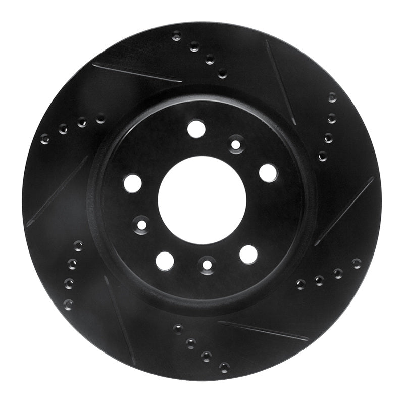 R1 Concepts R1 04-09 Buick LaCrosse Front Right Drilled & Slotted Black Brake Rotor