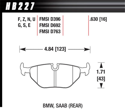 Hawk Performance Hawk 92-95 BMW 318i 1.8L Base Sedan Rear ER-1 Brake Pads