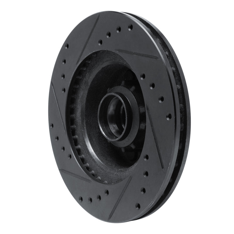 R1 Concepts R1 70-72 Dodge Charger Front Right Drilled & Slotted Black Brake Rotor