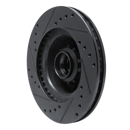 R1 Concepts R1 70-72 Dodge Charger Front Right Drilled & Slotted Black Brake Rotor