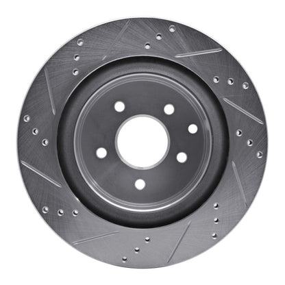 R1 Concepts R1 03-08 Infiniti G35 Rear Right Drilled & Slotted Silver Brake Rotor
