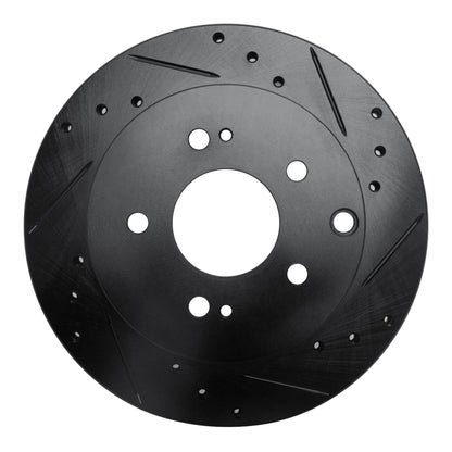 R1 Concepts R1 06-12 Mitsubishi Eclipse Rear Right Drilled & Slotted Black Brake Rotor