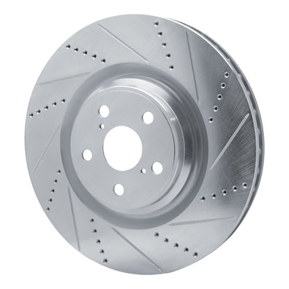 R1 Concepts R1 10-17 Lexus LS460 Left Front Drilled & Slotted Silver Brake Rotor