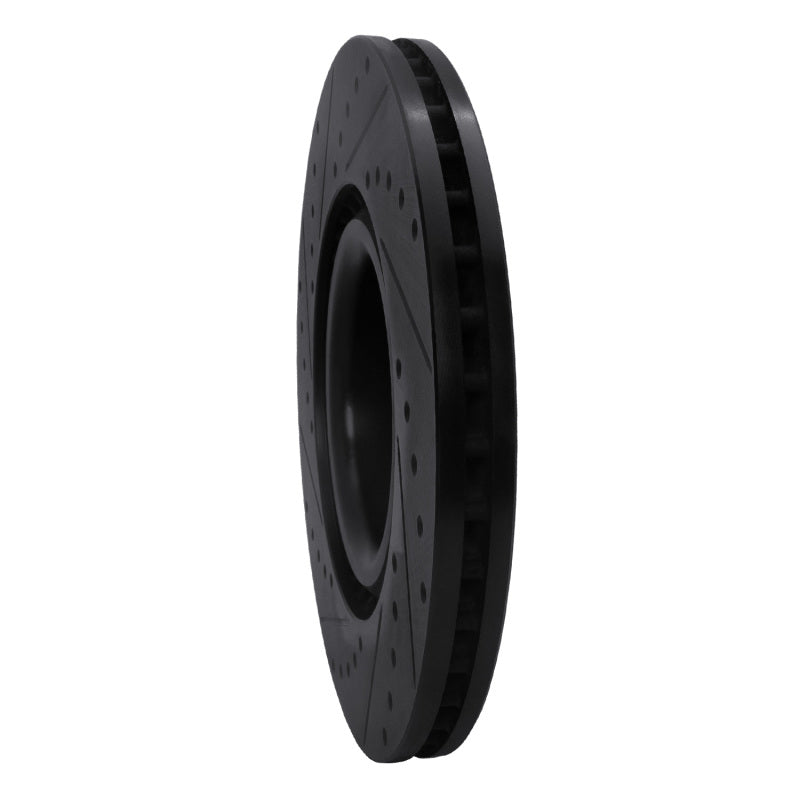 R1 Concepts R1 06-13 Audi S3 (Mexico) Front Right Drilled & Slotted Black Brake Rotor