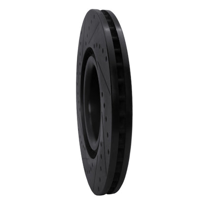 R1 Concepts R1 06-13 Audi S3 (Mexico) Front Right Drilled & Slotted Black Brake Rotor