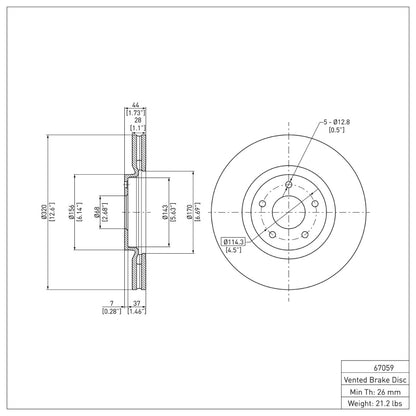DFC 07-17 Nissan Juke Front GeoSPEC Coated Rotor