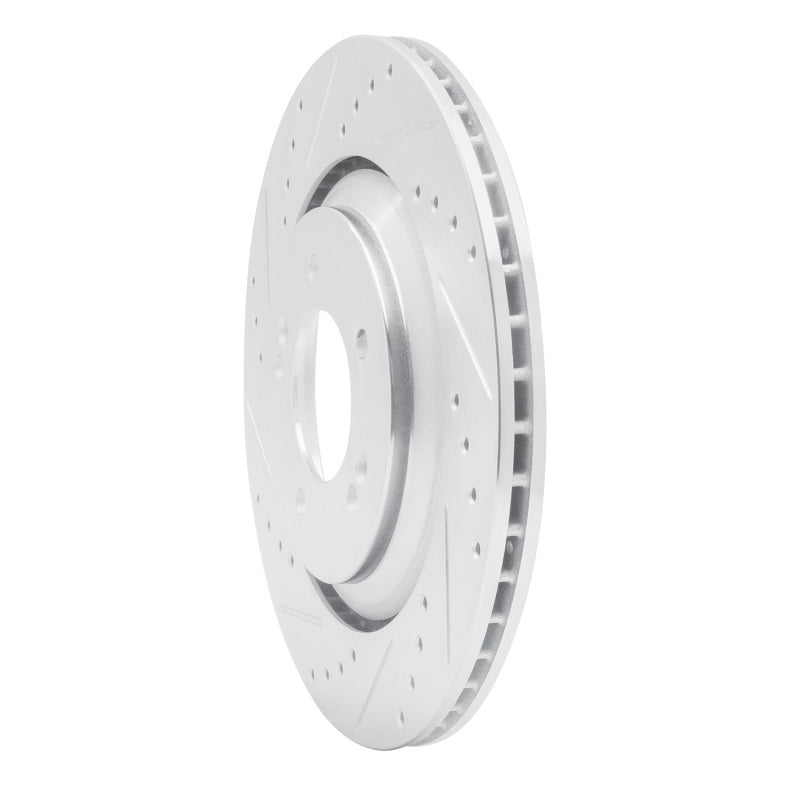 R1 Concepts R1 2019-2025 Hyundai Elantra N Rear Left Drilled & Slotted Silver Brake Rotor