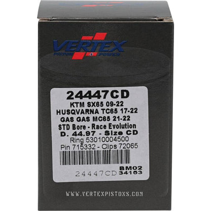 Vertex Pistons Vertex Piston 09-24 KTM 65 SX 65cc Cast Race Evolution Piston Kit