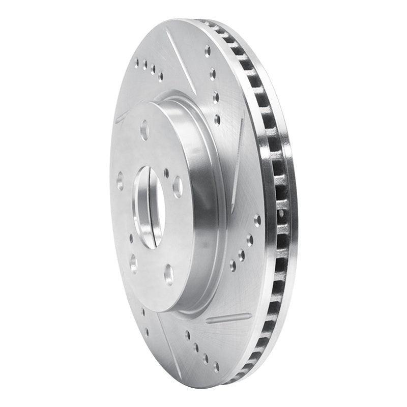 R1 Concepts R1 06-18 Lexus HS250H Front Right Drilled & Slotted Silver Brake Rotor