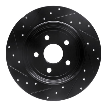 R1 Concepts R1 11-22 Dodge Durango Rear Left Drilled & Slotted Black Brake Rotor