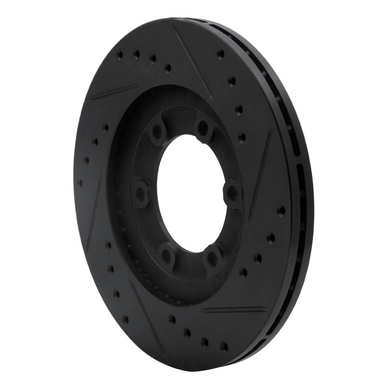 R1 Concepts R1 87-93 Mazda B2600 Front Left Drilled & Slotted Black Brake Rotor