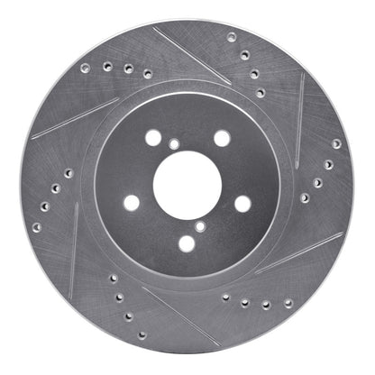 R1 Concepts R1 17-23 Subaru Impreza Front Right Drilled & Slotted Silver Brake Rotor
