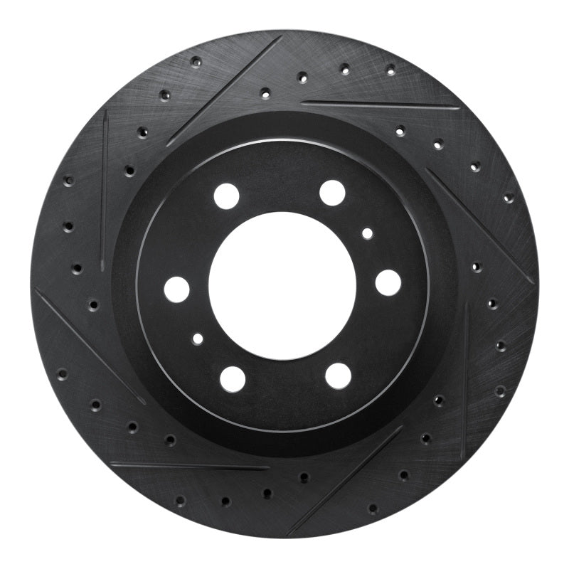 R1 Concepts R1 2022-2025 Lexus LX600 Front Left Drilled & Slotted Black Brake Rotor